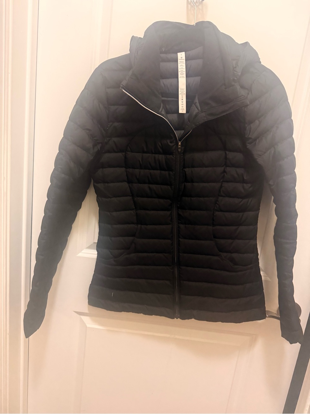 lululemon athletica Black Quilted Hooded Packable Puffer Jacket